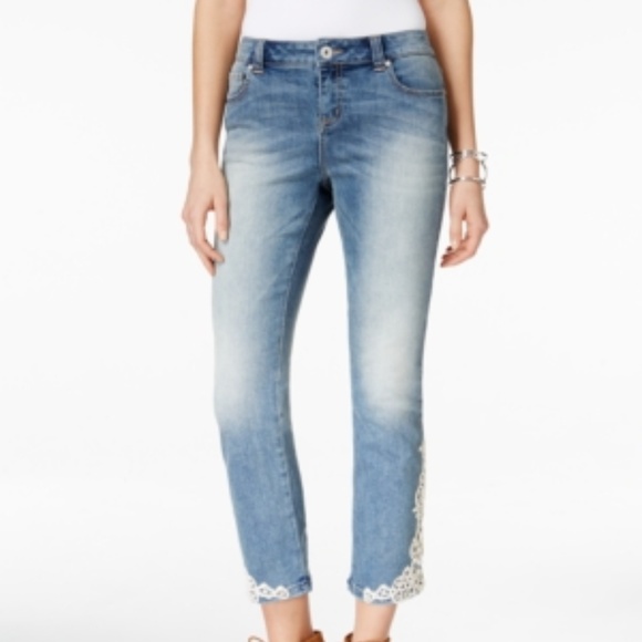 INC International Concepts Denim - INC International Concepts Cropped Embroidered